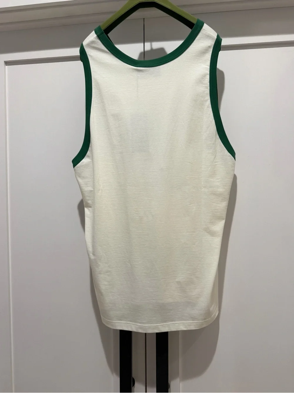 Gucci White Tank Top with Green Trim and Green Logo